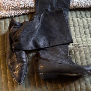 Slouch boot real leather
